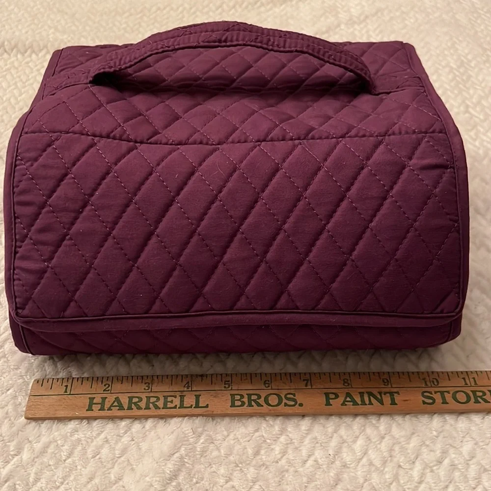 Purple Quilted Roll Out MakeUp Travel Bag